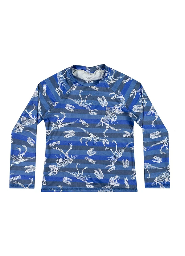 Elian - Camiseta de Praia Infantil Estampada Elian Azul 3