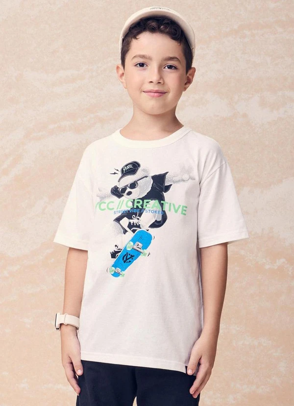 Youccie - Camiseta de Ursinho de Boné Branco 1