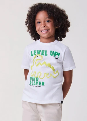 Bimbi - Camiseta Dino Player Off White - BIMBI