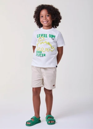 Bimbi - Camiseta Dino Player Off White - BIMBI