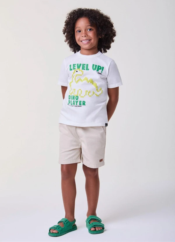 Bimbi - Camiseta Dino Player Off White 2