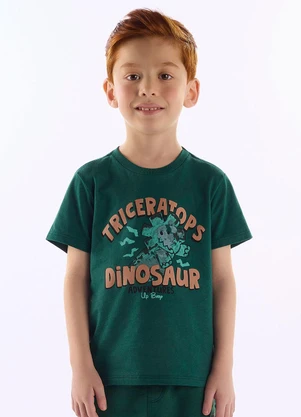Up Baby - Camiseta Dinosaur Infantil Algodão Verde - UP BABY