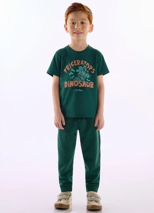 Up Baby - Camiseta Dinosaur Infantil Algodão Verde - UP BABY