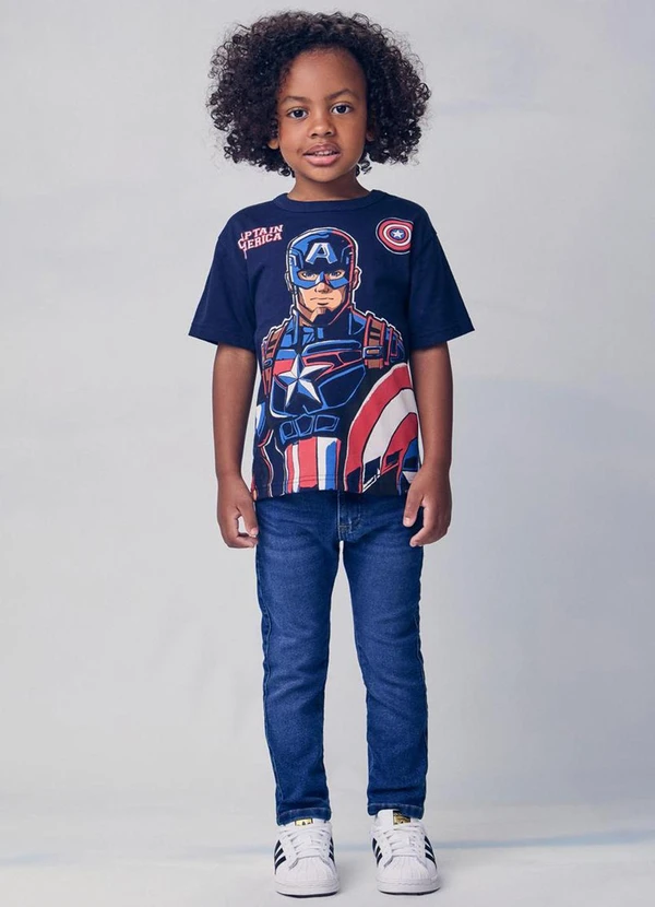 Youccie - Camiseta do Capitão América Marinho 3