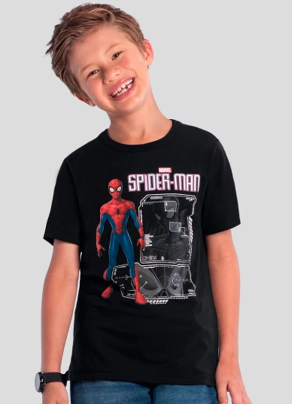 Brandili - Camiseta do Homem-Aranha Metalizado Preto 1