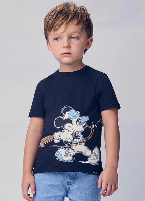 Youccie - Camiseta do Mickey Beisebolista Preto