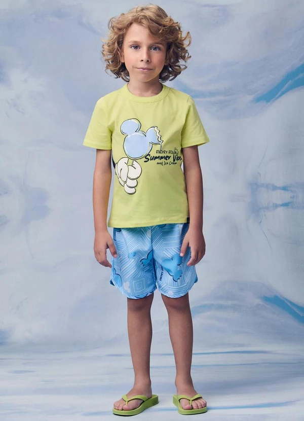 Youccie - Camiseta do Mickey Mouse Verde 3