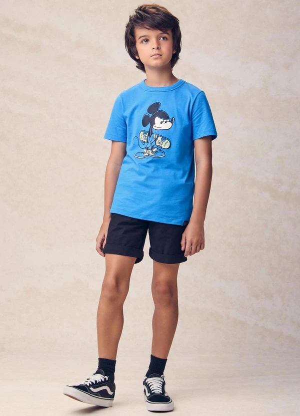 Youccie - Camiseta do Mickey Skatista Azul 3