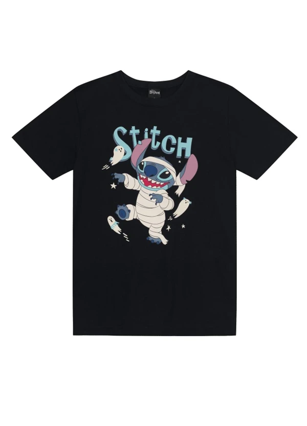 Brandili - Camiseta do Stitch Brilha no Escuro Preto 4