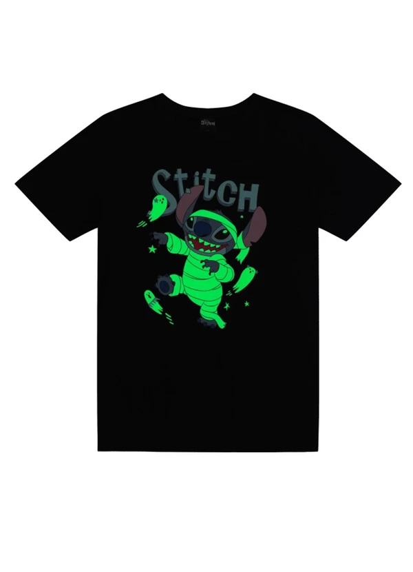 Brandili - Camiseta do Stitch Brilha no Escuro Preto 5