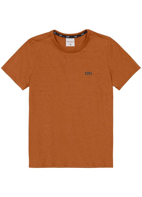 Carinhoso - Camiseta em Botonê Menino Marrom