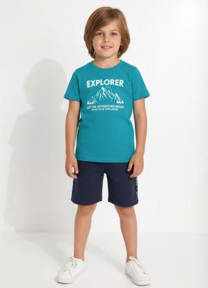 Camiseta em Malha (Azul)