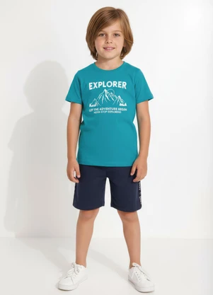 Multimarcas - Camiseta em Malha Azul - MULTIMARCAS