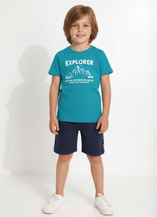 Camiseta em Malha (Azul)