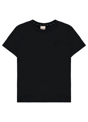 Carinhoso - Camiseta em Malha com Bordado Preto - CARINHOSO