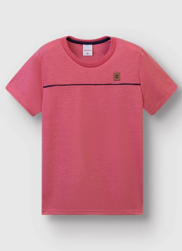 Carinhoso - Camiseta em Malha com Filete Vermelho 1