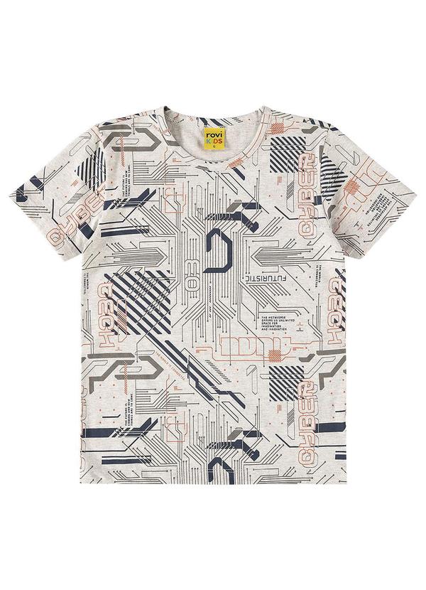 Rovi Kids - Camiseta Infantil Masculina Estampada Cinza 3