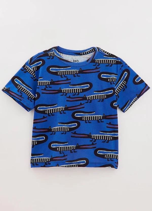 Bento - Camiseta em Malha de Algodão Jacarudo Azul