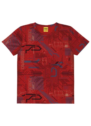 Rovi Kids - Camiseta Infantil Masculina Estampada Vermelho - ROVI KIDS
