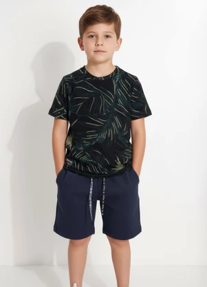 Multimarcas - Camiseta em Malha Estampada Preto - MULTIMARCAS