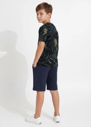 Multimarcas - Camiseta em Malha Estampada Preto - MULTIMARCAS
