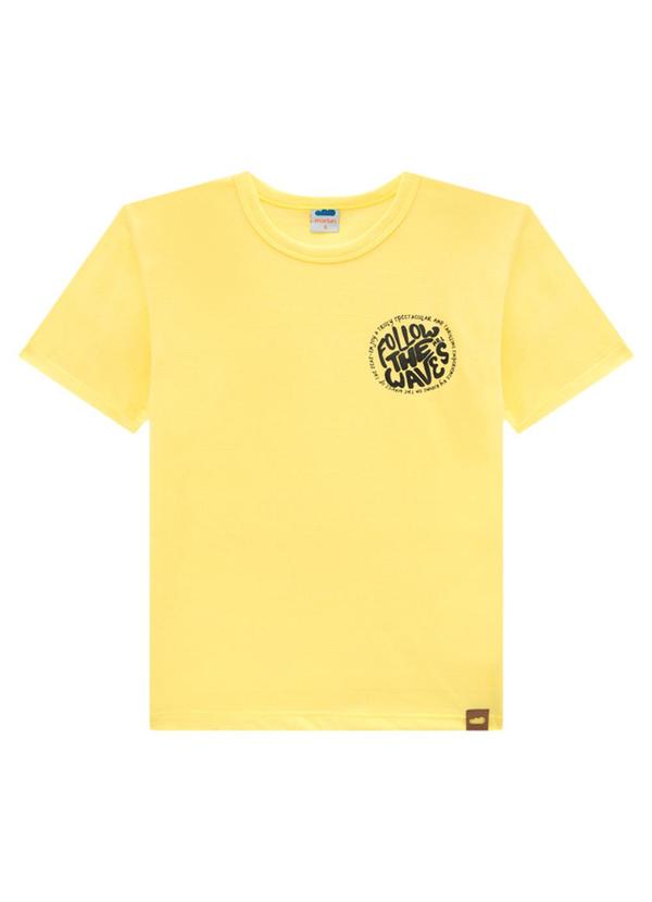 Marlan - Camiseta em Malha Maquinetada Espanha Amarelo