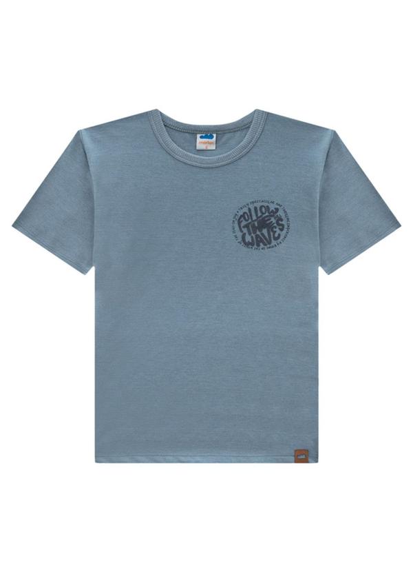 Marlan - Camiseta em Malha Maquinetada Espanha Azul