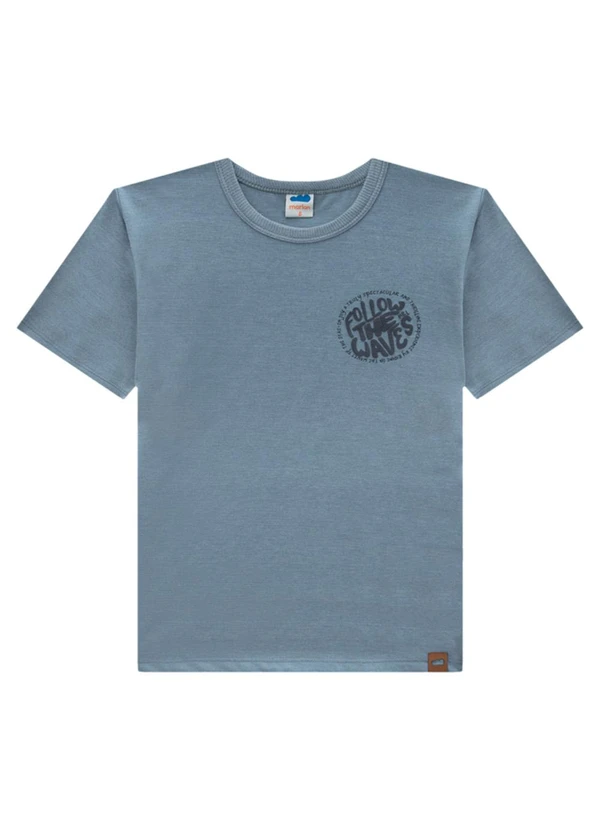 Marlan - Camiseta em Malha Maquinetada Espanha Azul