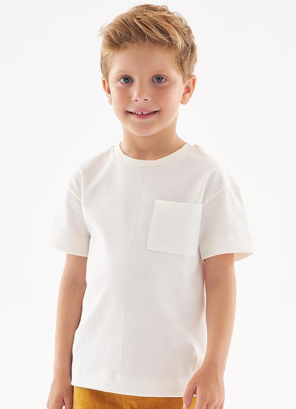 Up Baby - Camiseta em Malha Texturizada Bege
