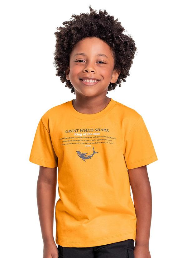 Quimby - Camiseta em Meia Malha Amarelo