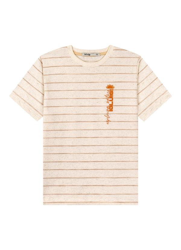 Ioluig - Camiseta em Meia Malha Linho Listras Bege