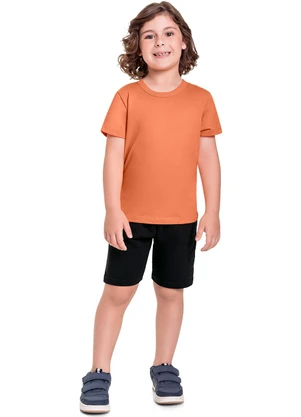 Bee Loop - Camiseta em Meia Malha Menino Laranja - BEE LOOP