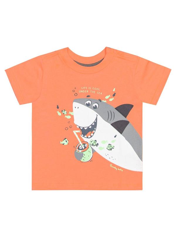 Quimby - Camiseta em Meia Malha Menino Laranja