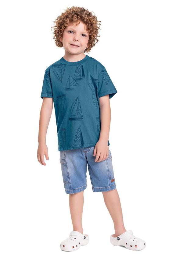 Quimby - Camiseta em Meia Malha para Menino Azul 2