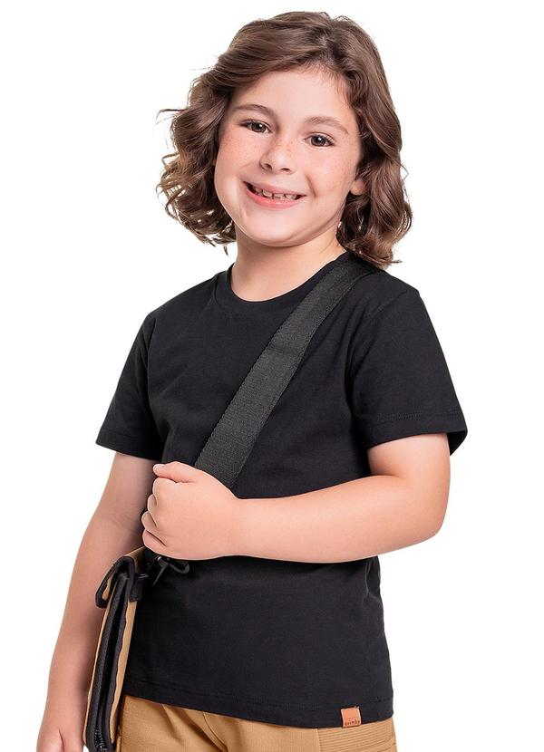 Quimby - Camiseta em Meia Malha para Menino Preto