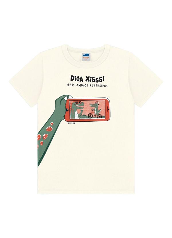 Marlan - Camiseta em Meia Malha Penteada Bege