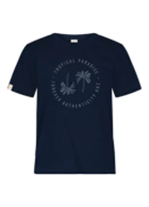 Alakazoo - Camiseta em Meia Malha Penteada com Estampa Azul - ALAKAZOO