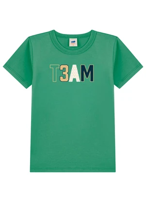 Marlan - Camiseta em Meia Malha Penteada Menino Verde - MARLAN