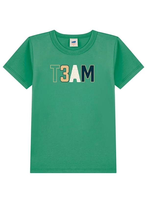 Marlan - Camiseta em Meia Malha Penteada Menino Verde