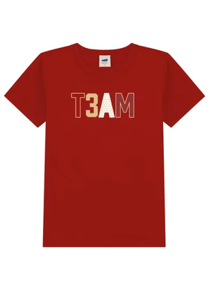Marlan - Camiseta em Meia Malha Penteada Menino Vermelho - MARLAN