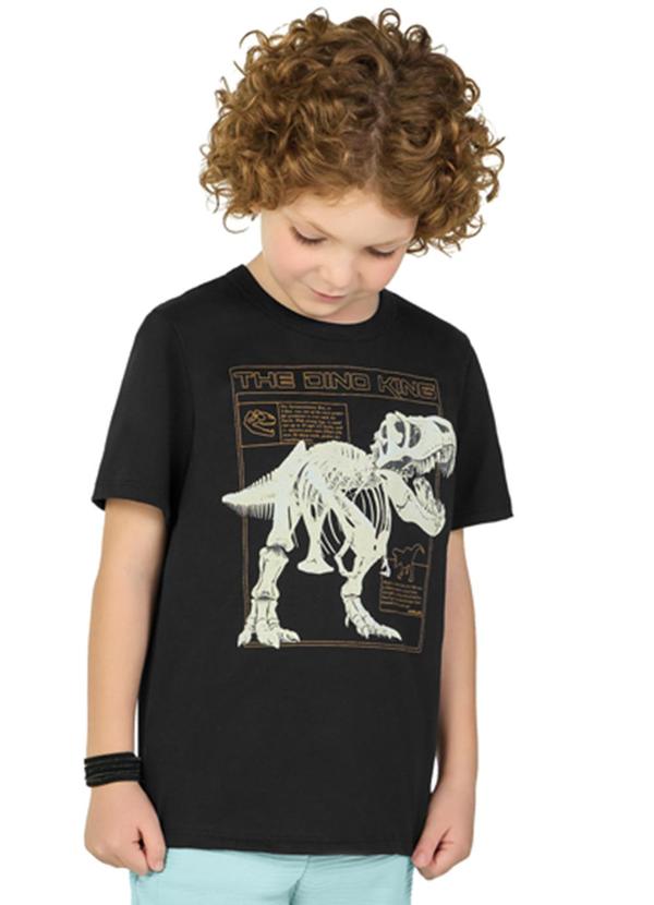 Marlan - Camiseta em Meia Malha Penteada Preto