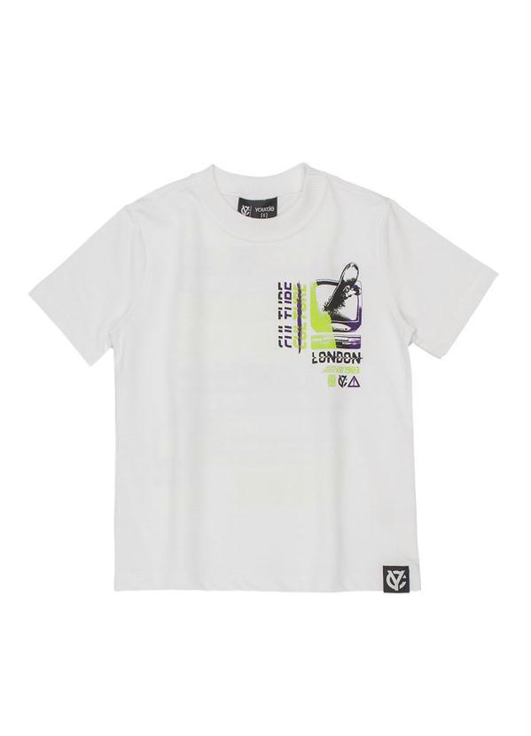 Youccie - Camiseta em Moletinho Off White