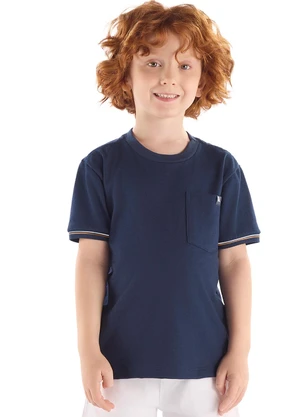 Quimby - Camiseta em Piquet Infantil Azul - QUIMBY
