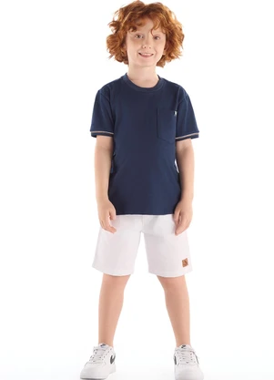 Quimby - Camiseta em Piquet Infantil Azul - QUIMBY