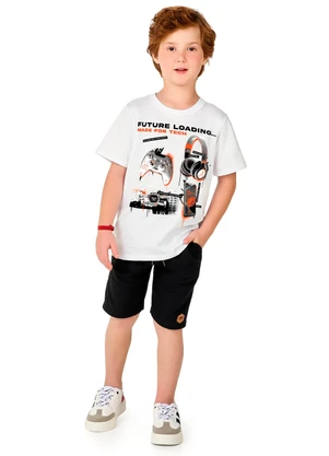 Marlan - Camiseta Estampa com Metalizado Branco - MARLAN