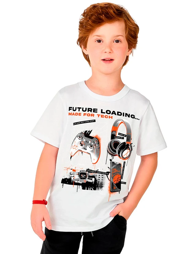 Marlan - Camiseta Estampa com Metalizado Branco