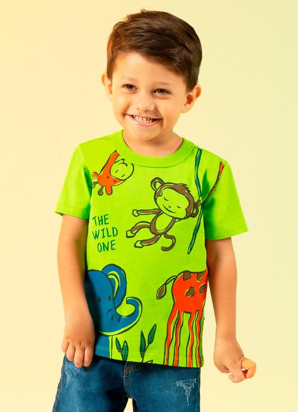 Cativa Kids - Camiseta Estampa de Animais Verde
