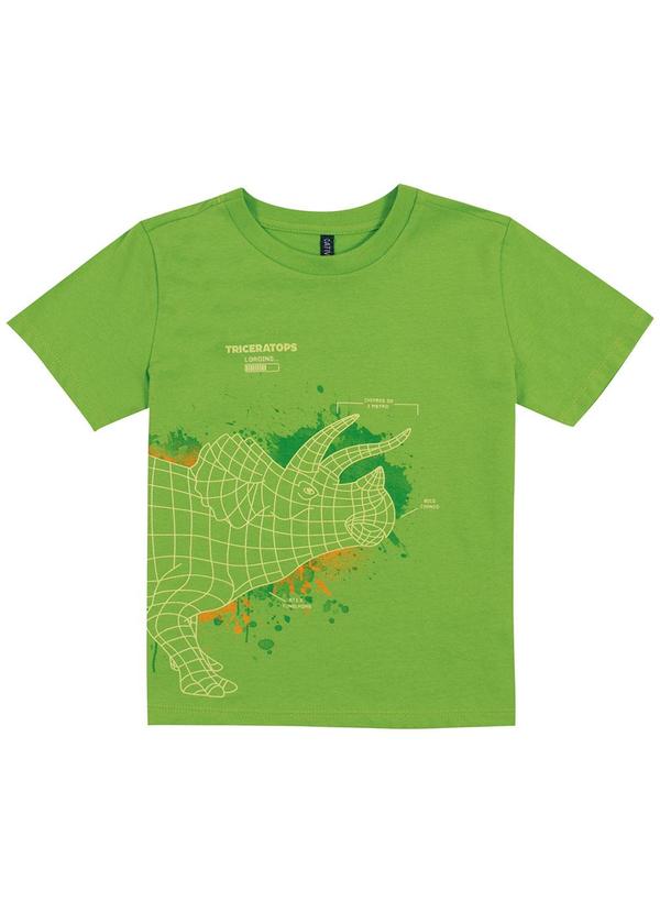 Cativa Kids - Camiseta Estampa Dino Frente e Costas Verde