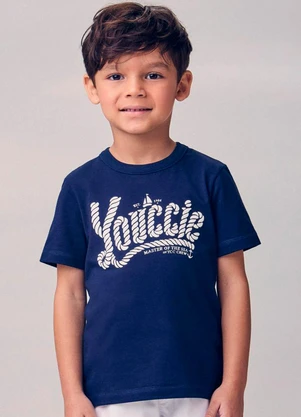 Youccie - Camiseta Estampa em Puff Marinho - YOUCCIE