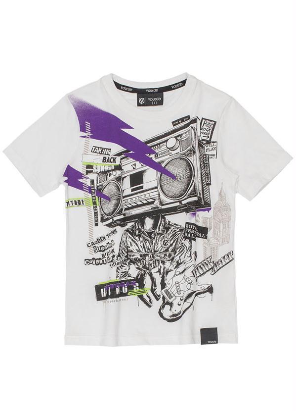 Youccie - Camiseta Estampa Rádio Off White